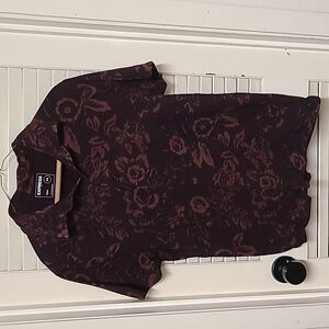 Men's stretch Express floral polo shirt